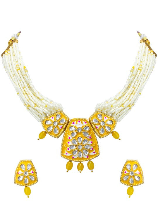 Gold-Plated Pearls-Beaded Jewellery Set