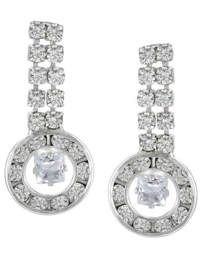 Silver Plated CZ Studded Coin Shaped Jewellery Set