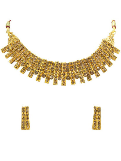 Gold-Plated Cubic Zirconia Studded Jewellery Set