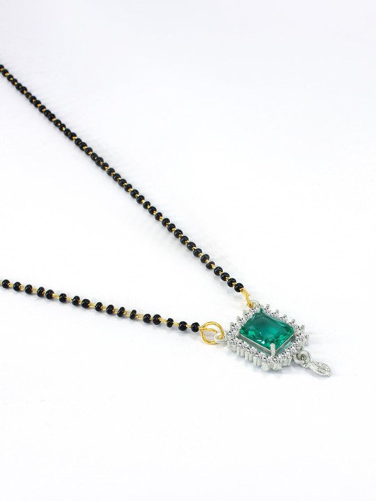 Green American Diamond Studded Mangalsutra