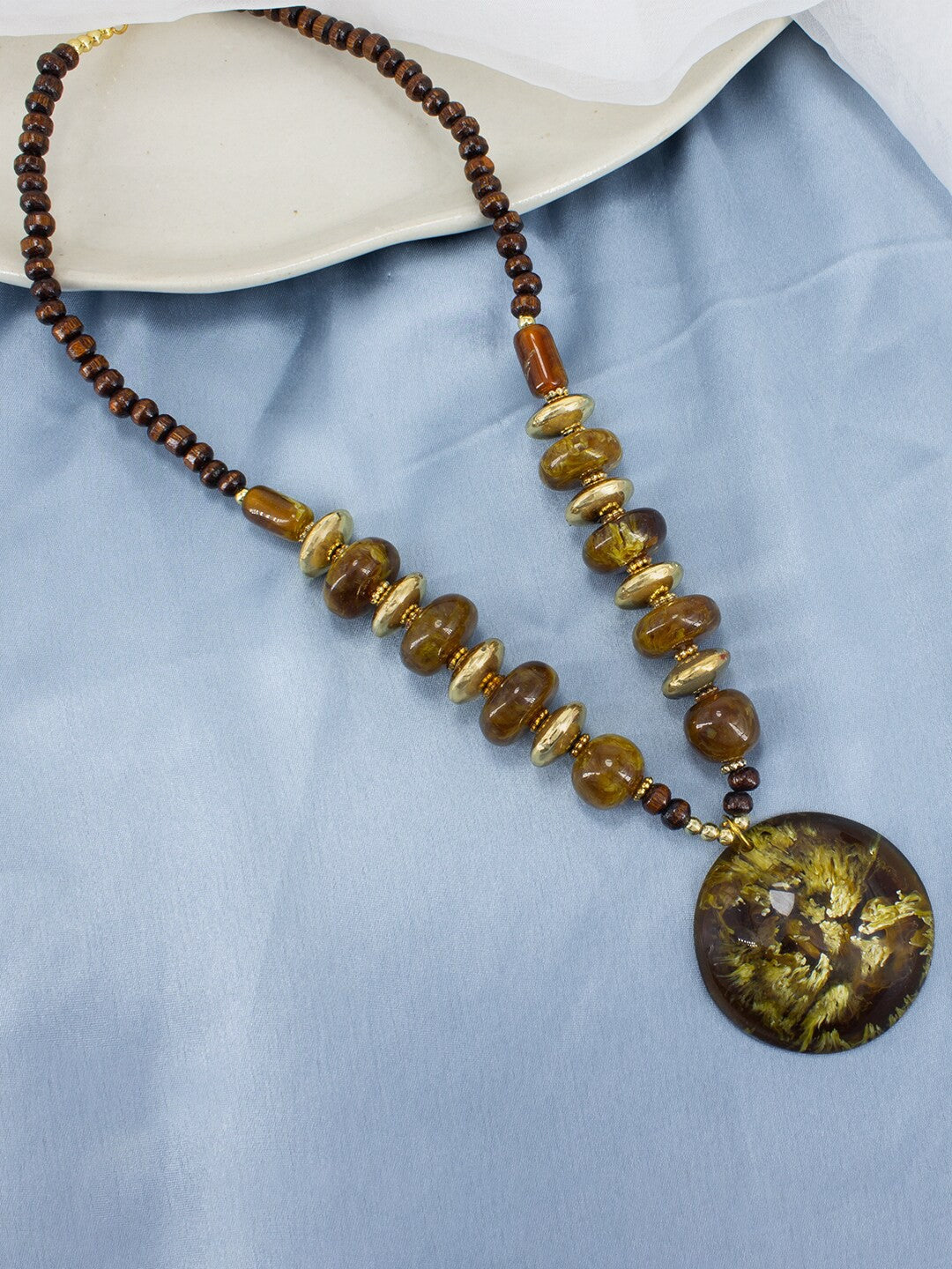 Gold Plated Tibetan Style Beaded Necklace