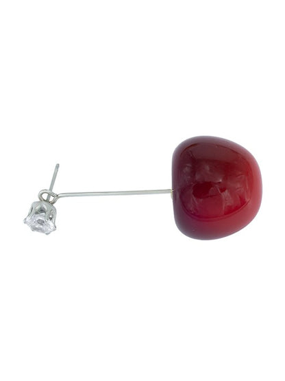 Silver Plated Cherry American Diamond Studded Drop Earrings