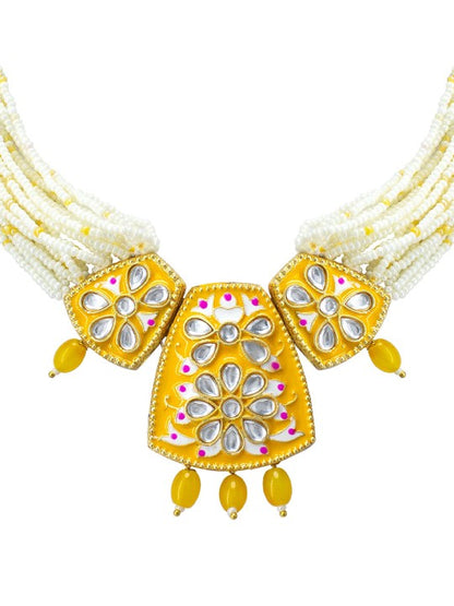 Gold-Plated Pearls-Beaded Jewellery Set