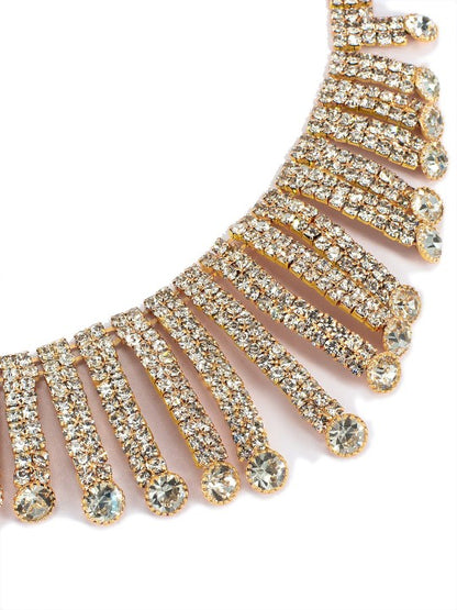 Gold-Plated CZ Studded Jewellery Set