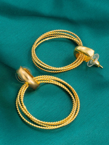 Gold Plated Circular Dangle Earrings