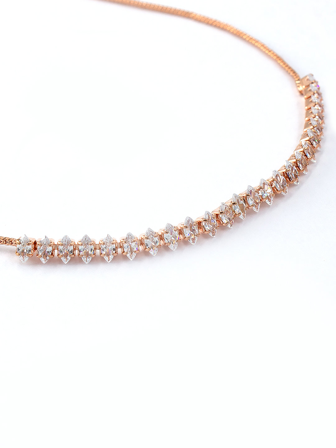 Rose Gold Plated American Diamond Adjustable Bracelet