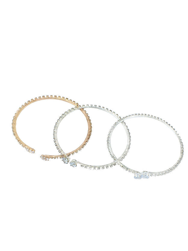 Pack of 3 Stone Studded Bracelet For Girls