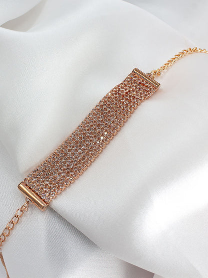 Rose Gold Plated CZ Studded Bracelet For Women