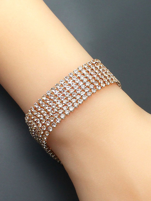 Rose Gold Plated CZ Studded Bracelet For Women