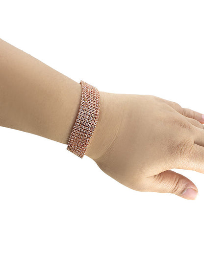 Rose Gold Plated CZ Studded Bracelet For Women