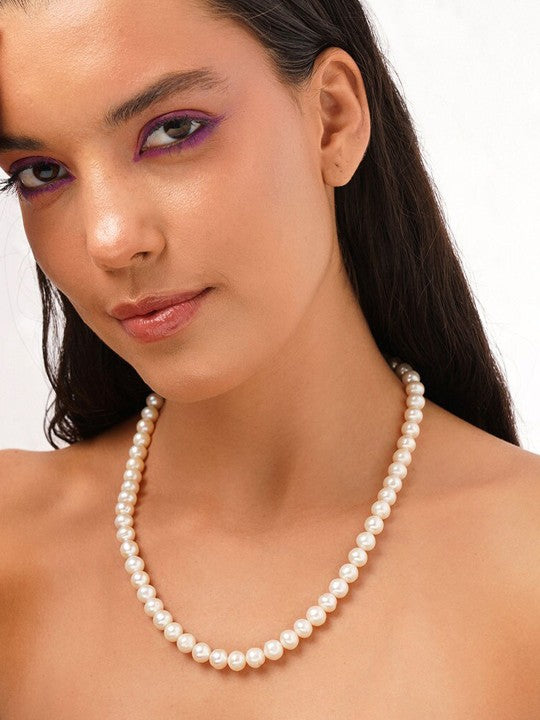 Pearl Beaded Minimal Motimala Necklace