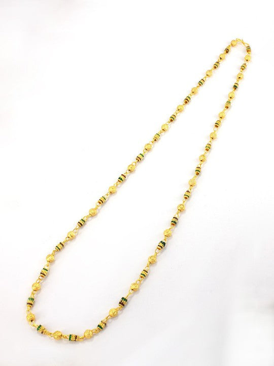 Gold-Plated Brass Necklace with Meenakari