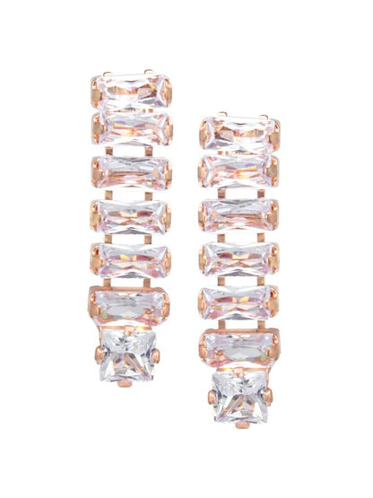 Rose Gold Plated Cubic Zirconia Studded Jewellery Set