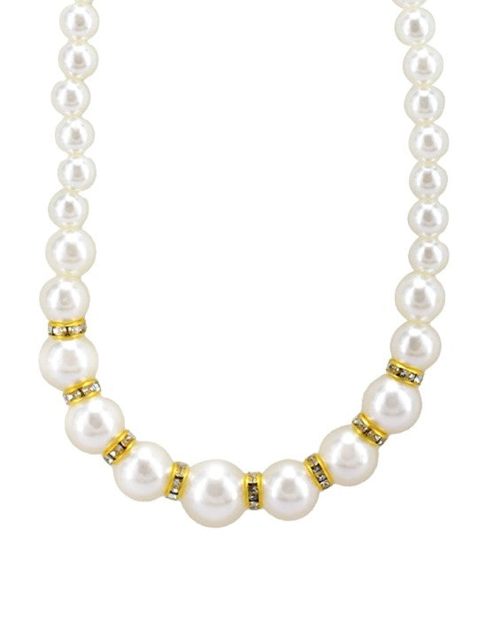 Gold Plated Pearl Beaded Moti Mala Trendy Necklace & Earrings