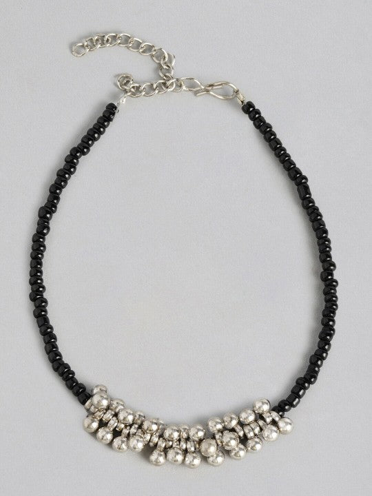 Pair of Black Beaded Anklet For Women