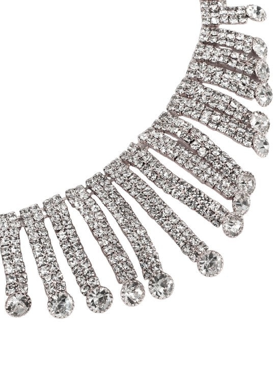 Silver-Plated CZ Studded Jewellery Set