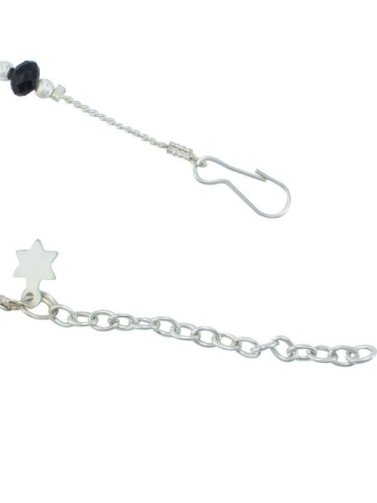 Silver-Plated Beaded Artificial Beads Anklet