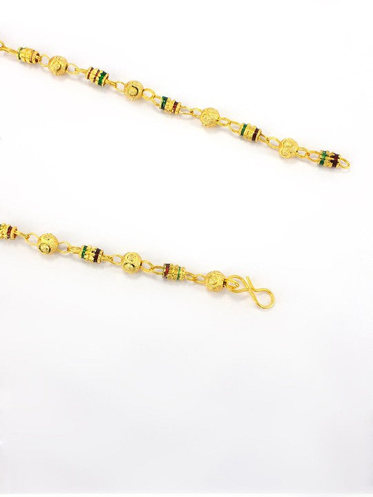 Gold-Plated Brass Necklace with Meenakari