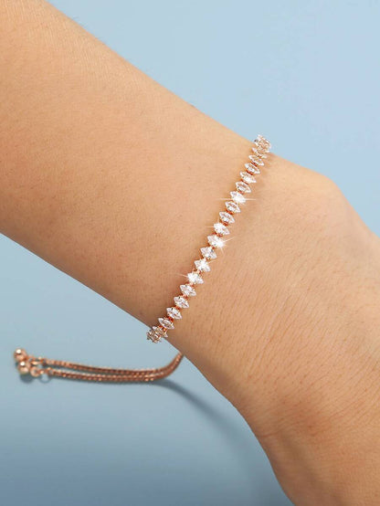 Rose Gold Plated American Diamond Adjustable Bracelet