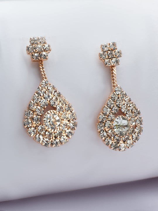 Rose Gold-Plated CZ Studded Jewellery Set