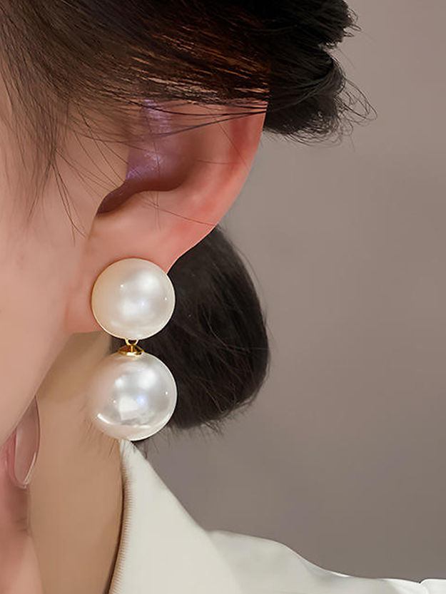 Gold Plated Pearl Drop Earrings