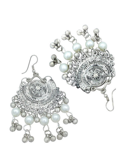 Pack Of 3 Silver-Plated Beaded Classic Drop Earrings