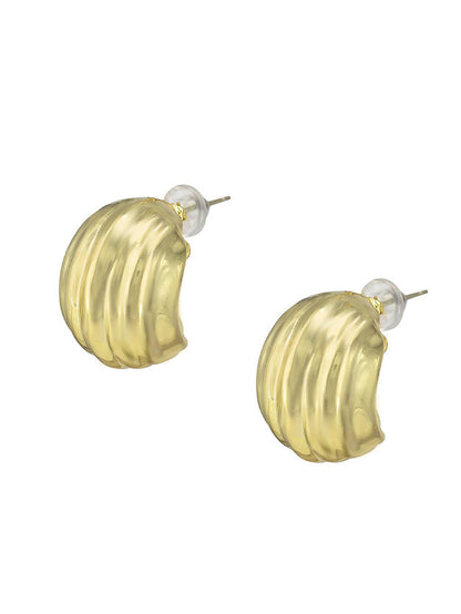 Gold Plated Chunky Doom Studs Earrings