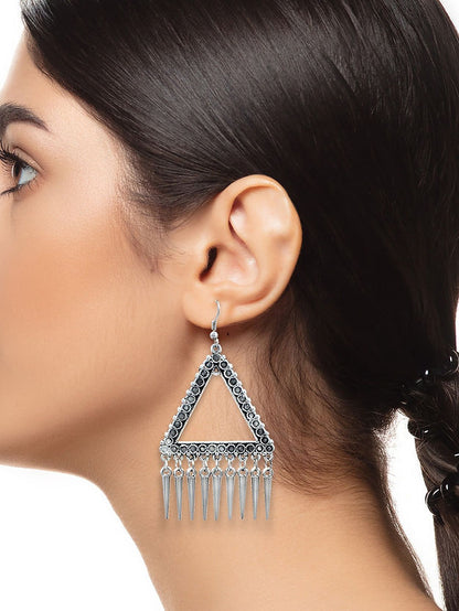 Pack Of 3 Silver-Plated Beaded Classic Drop Earrings