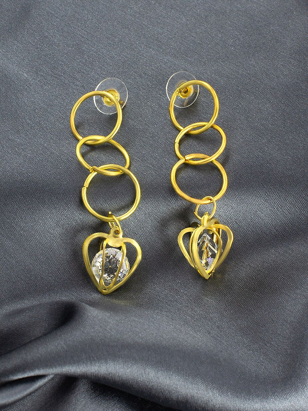 Pack Of 3 Gold-Plated Hoop & Drop Earrings