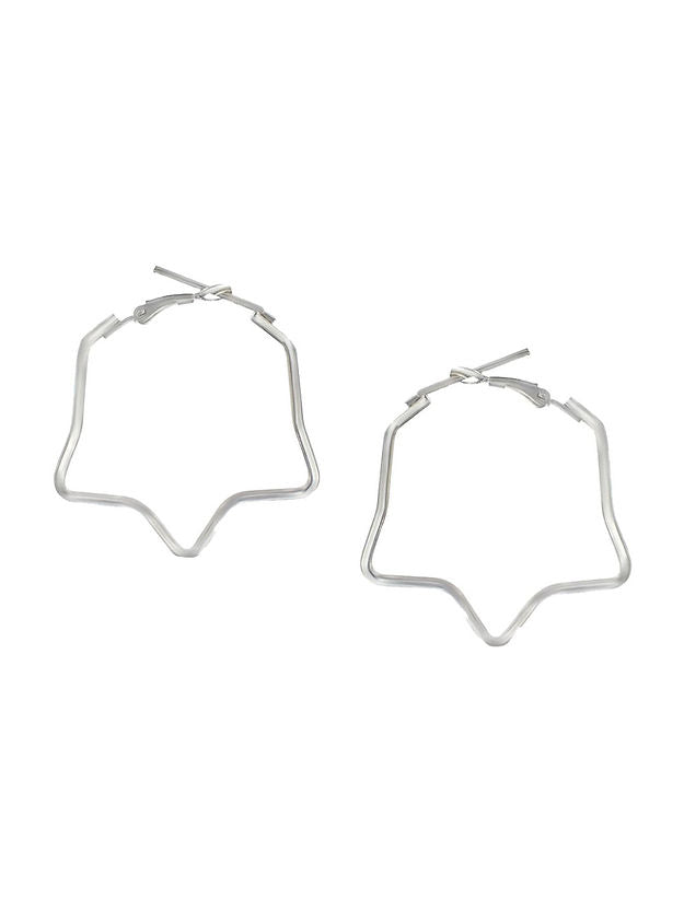 Pack Of 3 Silver Plated Star Shaped Hoop Earrings