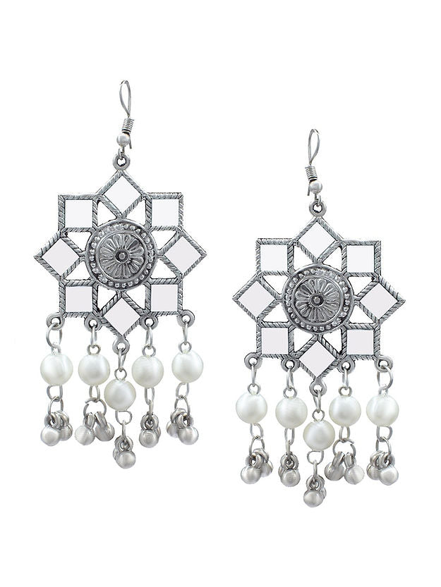 Pack Of 3 Silver-Plated Beaded Classic Drop Earrings