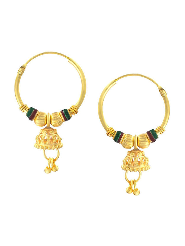 Pack Of 4 Gold Plated Classic Hoop Earrings