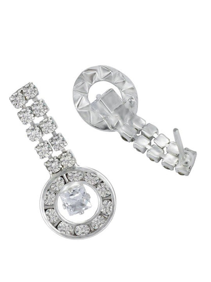 Silver Plated CZ Studded Coin Shaped Jewellery Set