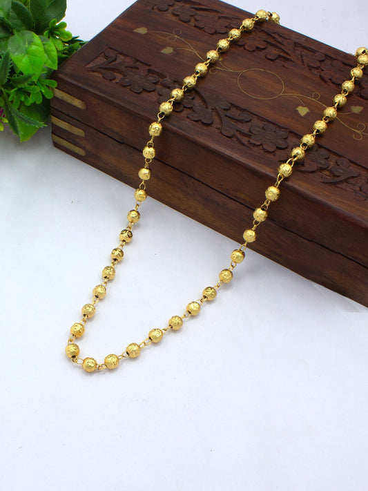 22K Gold-Plated Beaded Matar Mala Chain