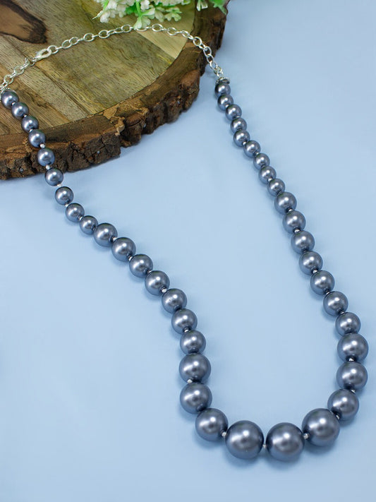 Silver-Plated Stainless-Steel Moti Mala Trendy Necklace