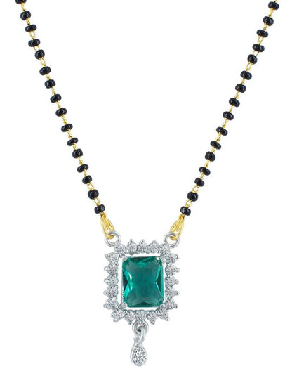 Green American Diamond Studded Mangalsutra