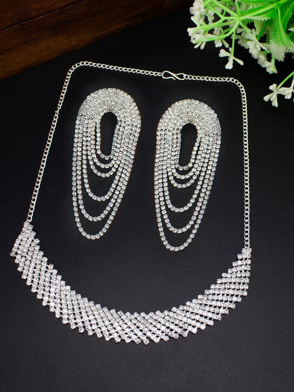 Silver Plated Cubic Zirconia Jewellery Set