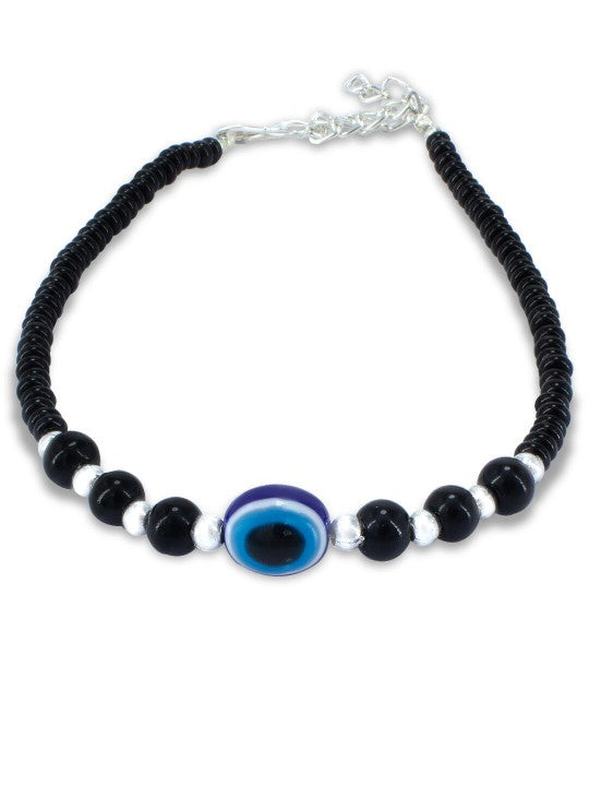 Pair of Beaded Evil Eye Anklets For Women