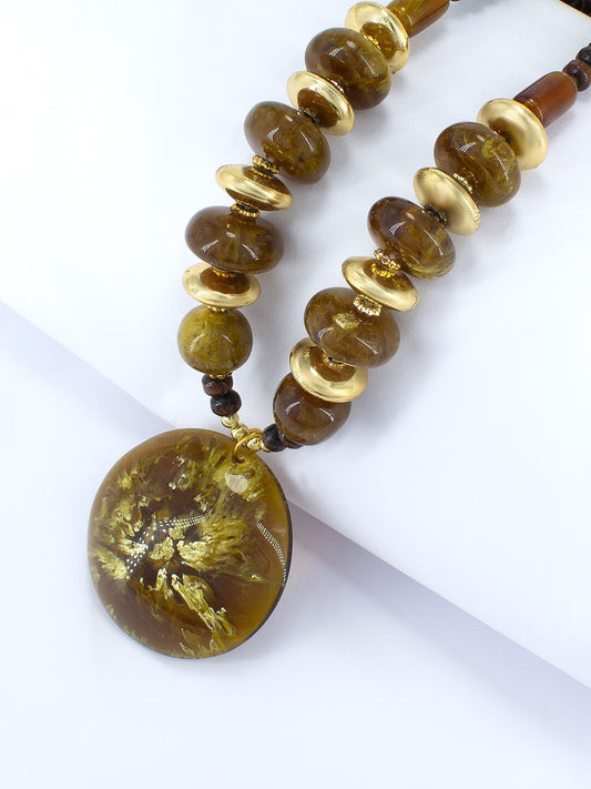 Gold Plated Tibetan Style Beaded Necklace