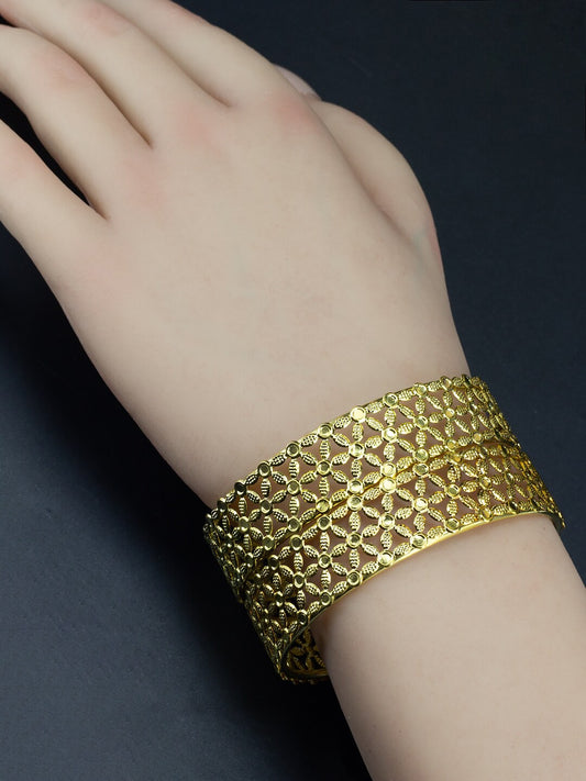 Set of 2 Gold Plated Floral Bangles