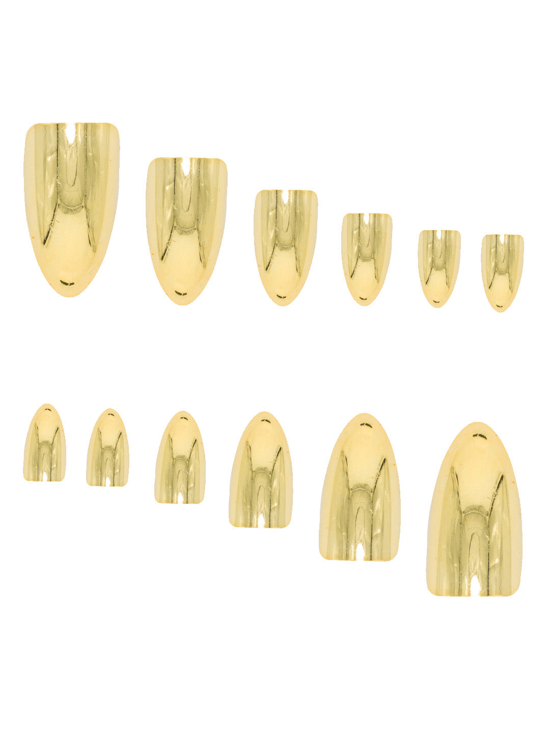 Set Of 12 Reusable Chromatic Fake Nails With Application Kit - Gold