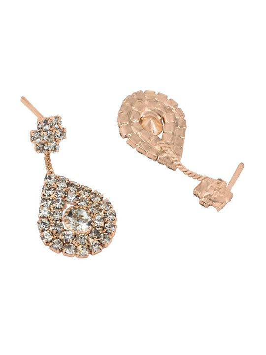 Rose Gold-Plated CZ Studded Jewellery Set