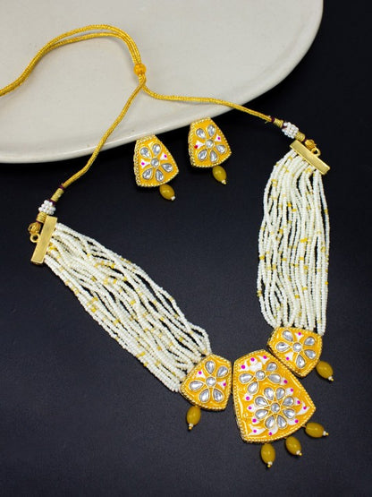 Gold-Plated Pearls-Beaded Jewellery Set