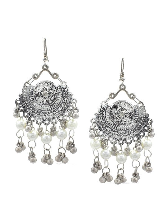 Silver-Plated Oxidised Classic Drop Earrings