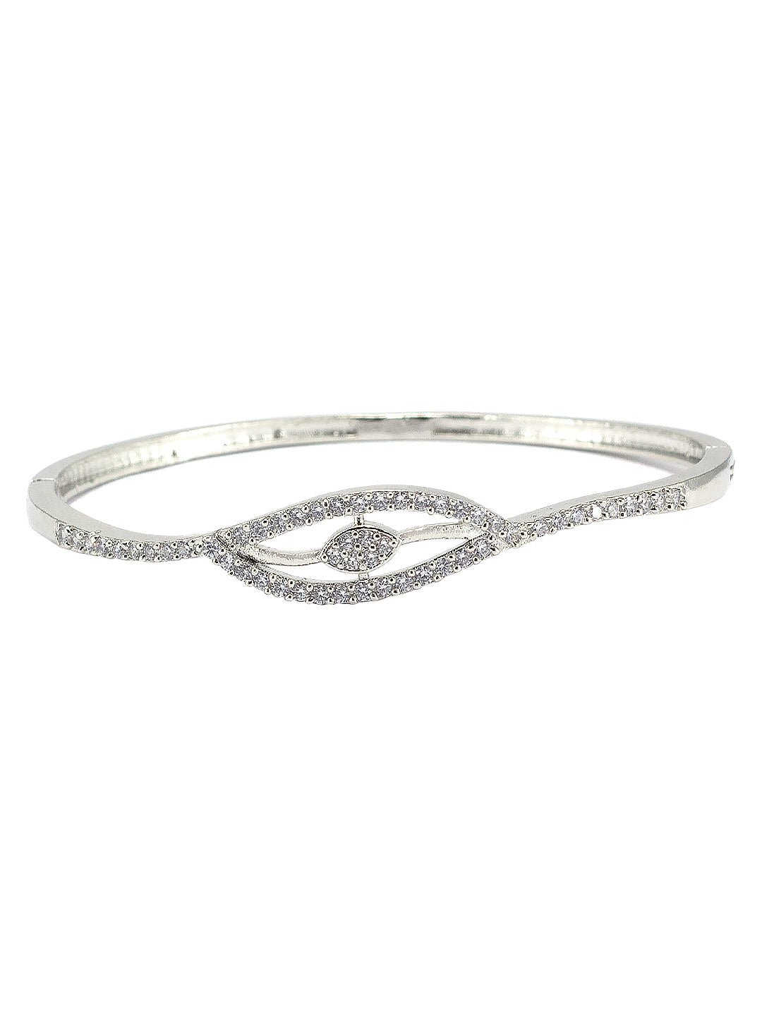 Rhodium Plated American Diamond Studded Bracelet