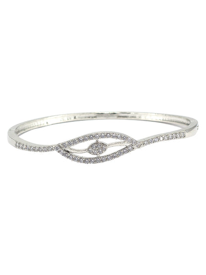 Rhodium Plated American Diamond Studded Bracelet