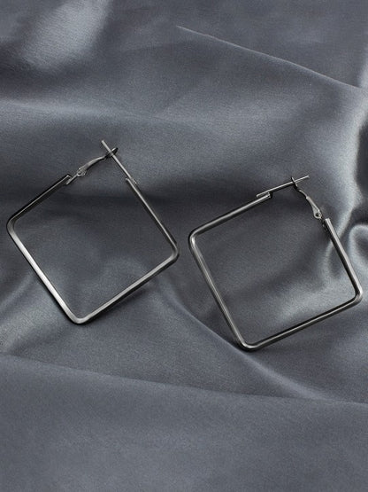 Silver Plated Square Hoop Earrings