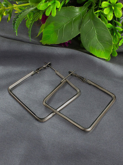 Silver Plated Square Hoop Earrings