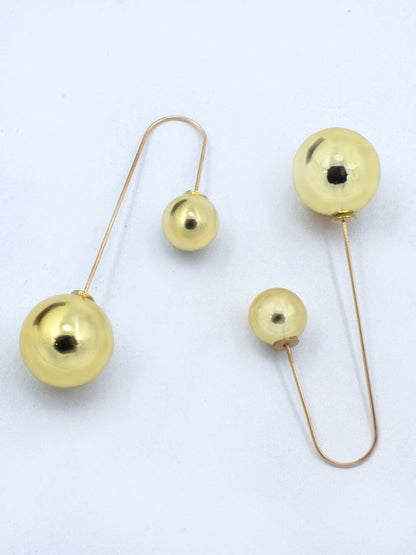 Gold Plated Artificial Beaded Quirky Drop Earrings