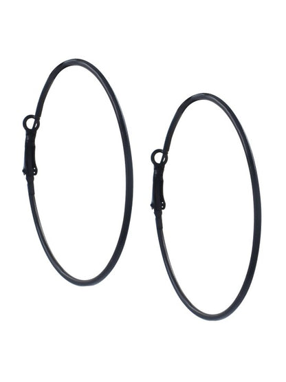 Black Large Circular Hoop Earrings